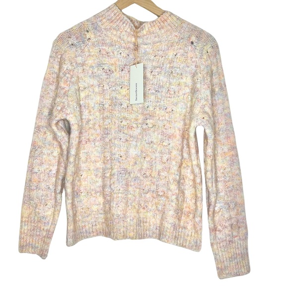 Anthropologie Heartloom Freya Cozy Chunky Knit Neutral Pastel Sweater NWT Medium - Picture 6 of 16